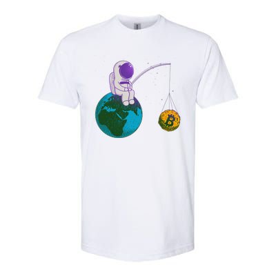 Funny Fishing Bitcoin Space Astronaut Softstyle® CVC T-Shirt