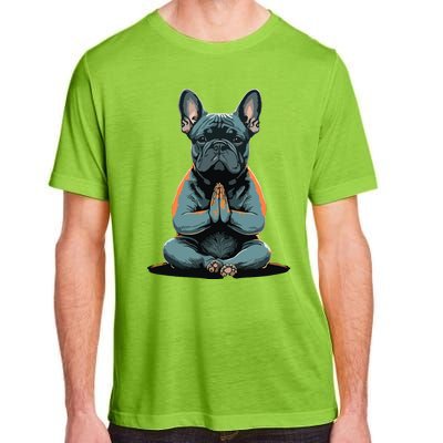 Funny French Bulldog Frenchie Yoga Adult ChromaSoft Performance T-Shirt