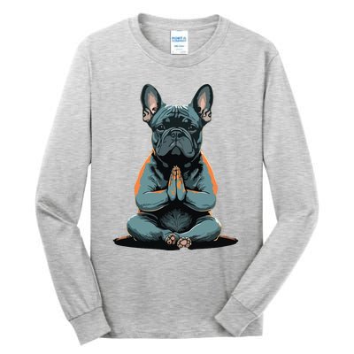 Funny French Bulldog Frenchie Yoga Tall Long Sleeve T-Shirt