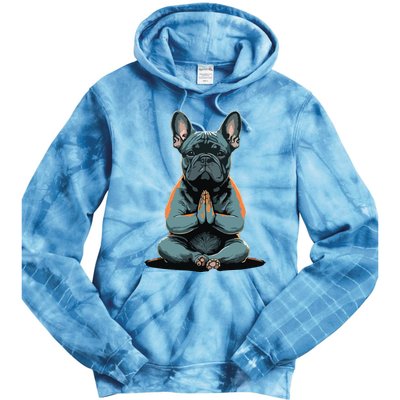 Funny French Bulldog Frenchie Yoga Tie Dye Hoodie