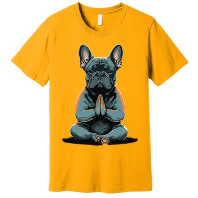 Funny French Bulldog Frenchie Yoga Premium T-Shirt