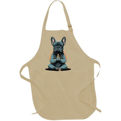 Funny French Bulldog Frenchie Yoga Full-Length Apron With Pockets