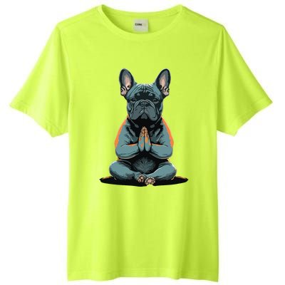 Funny French Bulldog Frenchie Yoga Tall Fusion ChromaSoft Performance T-Shirt