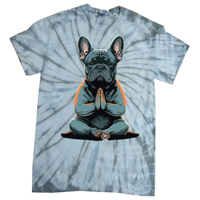 Funny French Bulldog Frenchie Yoga Tie-Dye T-Shirt