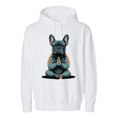 Funny French Bulldog Frenchie Yoga Garment-Dyed Fleece Hoodie