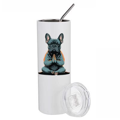 Funny French Bulldog Frenchie Yoga Stainless Steel Tumbler