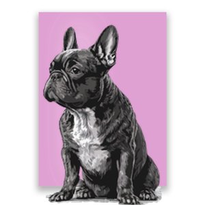 Funny French Bulldog Frenchie Black And White Poster