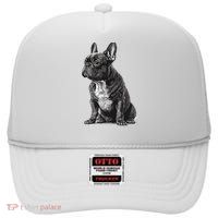 Funny French Bulldog Frenchie Black And White High Crown Mesh Back Trucker Hat