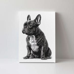 Funny French Bulldog Frenchie Black And White Canvas