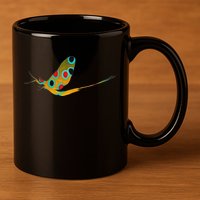 Fly Fishing Brook Trout Mayfly Graphic 11oz C Handle Ceramic Mug