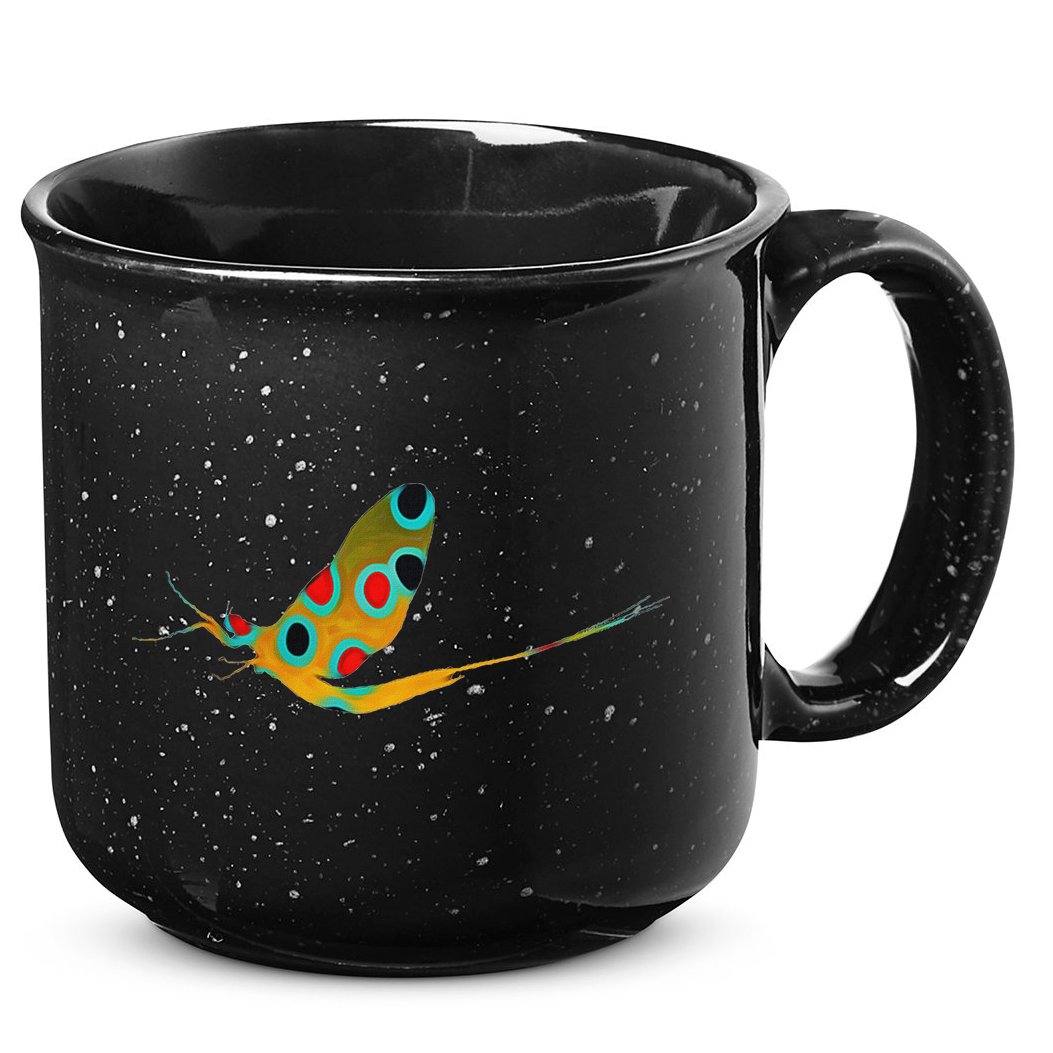 Fly Fishing Brook Trout Mayfly Graphic 15oz Campfire Ceramic Mug