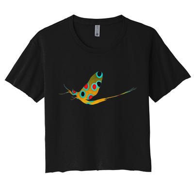 Fly Fishing Brook Trout Mayfly Graphic Crop Top