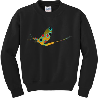 Fly Fishing Brook Trout Mayfly Graphic Kids Sweatshirt
