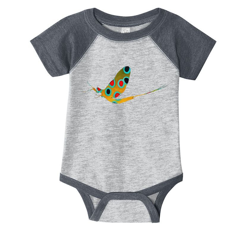 Fly Fishing Brook Trout Mayfly Graphic Infant Baby Jersey Bodysuit