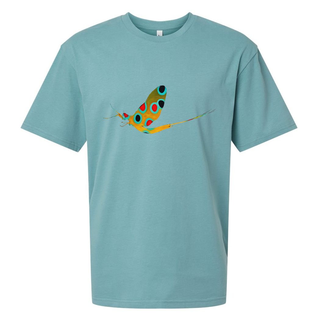 Fly Fishing Brook Trout Mayfly Graphic Sueded Cloud Jersey T-Shirt