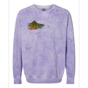 Fly Fishing Brook Trout Dry Fly Tying Fisherman Colorblast Crewneck Sweatshirt