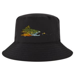 Fly Fishing Brook Trout Dry Fly Tying Fisherman Cool Comfort Performance Bucket Hat