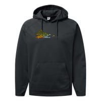 Fly Fishing Brook Trout Dry Fly Tying Fisherman Performance Fleece Hoodie