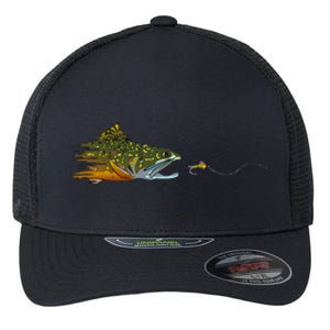 Fly Fishing Brook Trout Dry Fly Tying Fisherman Flexfit Unipanel Trucker Cap