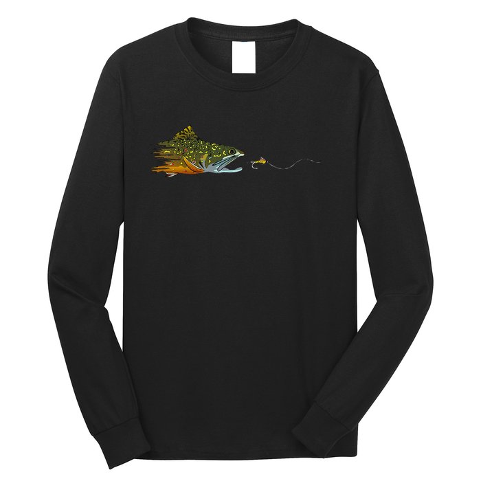 Fly Fishing Brook Trout Dry Fly Tying Fisherman Long Sleeve Shirt