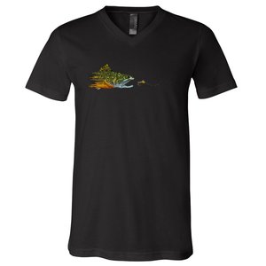 Fly Fishing Brook Trout Dry Fly Tying Fisherman V-Neck T-Shirt