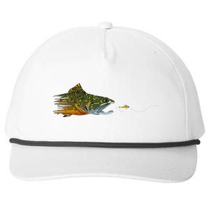 Fly Fishing Brook Trout Dry Fly Tying Fisherman Snapback Five-Panel Rope Hat