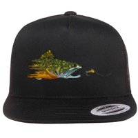 Fly Fishing Brook Trout Dry Fly Tying Fisherman Flat Bill Trucker Hat