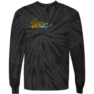 Fly Fishing Brook Trout Dry Fly Tying Fisherman Tie-Dye Long Sleeve Shirt