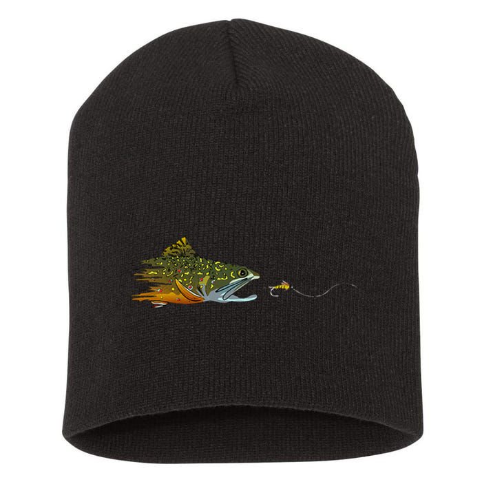 Fly Fishing Brook Trout Dry Fly Tying Fisherman Short Acrylic Beanie