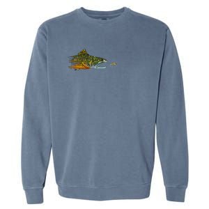 Fly Fishing Brook Trout Dry Fly Tying Fisherman Garment-Dyed Sweatshirt