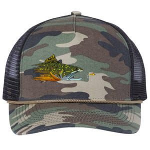 Fly Fishing Brook Trout Dry Fly Tying Fisherman Retro Rope Trucker Hat Cap