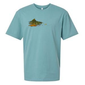 Fly Fishing Brook Trout Dry Fly Tying Fisherman Sueded Cloud Jersey T-Shirt