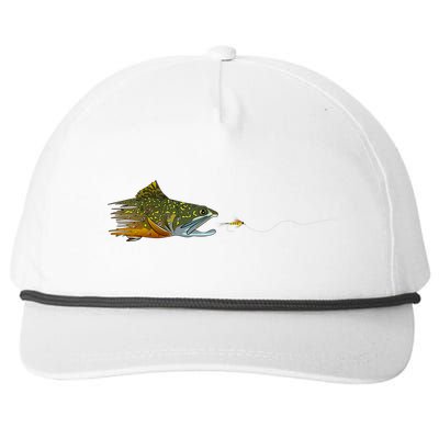 Fly Fishing Brook Trout Dry Fly Tying Fisherman Snapback Five-Panel Rope Hat