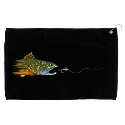 Fly Fishing Brook Trout Dry Fly Tying Fisherman Grommeted Golf Towel