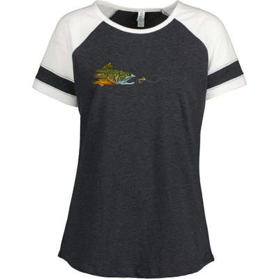 Fly Fishing Brook Trout Dry Fly Tying Fisherman Enza Ladies Jersey Colorblock Tee