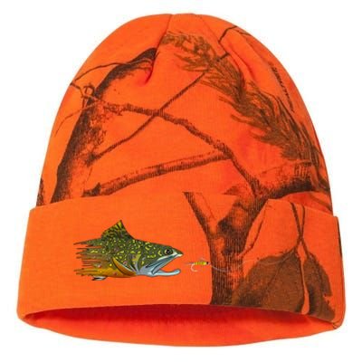 Fly Fishing Brook Trout Dry Fly Tying Fisherman Kati Licensed 12" Camo Beanie