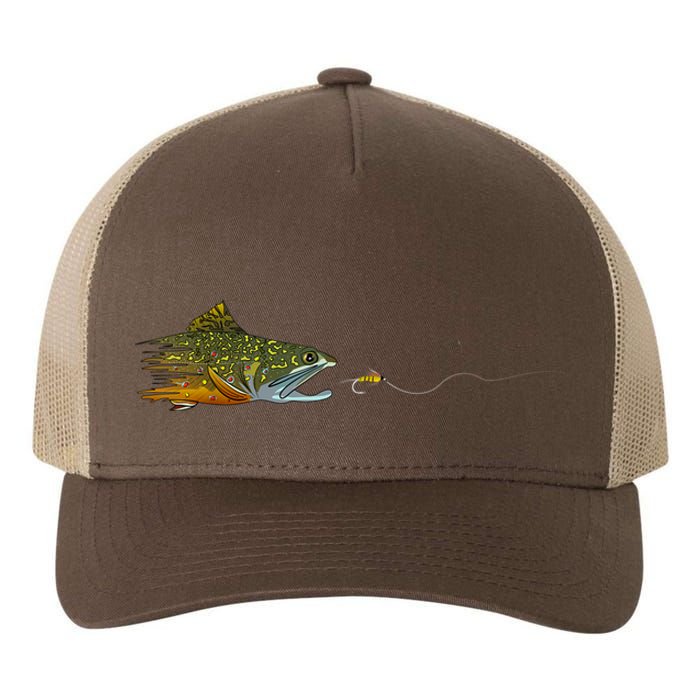 Fly Fishing Brook Trout Dry Fly Tying Fisherman Yupoong Adult 5-Panel Trucker Hat