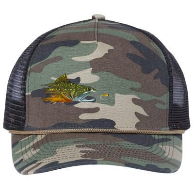 Fly Fishing Brook Trout Dry Fly Tying Fisherman Retro Rope Trucker Hat Cap