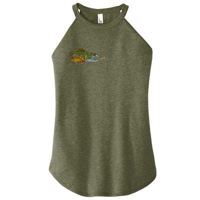 Fly Fishing Brook Trout Dry Fly Tying Fisherman Women's Perfect Tri Rocker Tank