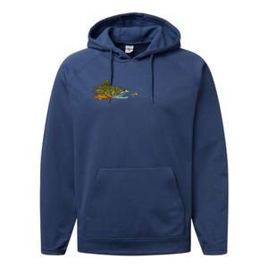 Fly Fishing Brook Trout Dry Fly Tying Fisherman Performance Fleece Hoodie