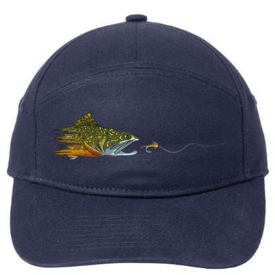 Fly Fishing Brook Trout Dry Fly Tying Fisherman 7-Panel Snapback Hat