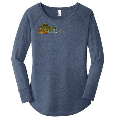 Fly Fishing Brook Trout Dry Fly Tying Fisherman Women's Perfect Tri Tunic Long Sleeve Shirt