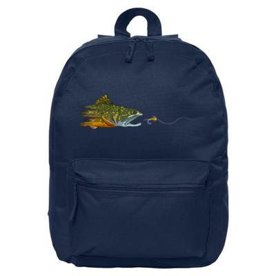 Fly Fishing Brook Trout Dry Fly Tying Fisherman 16 in Basic Backpack