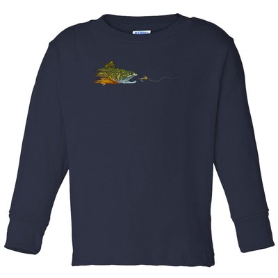 Fly Fishing Brook Trout Dry Fly Tying Fisherman Toddler Long Sleeve Shirt