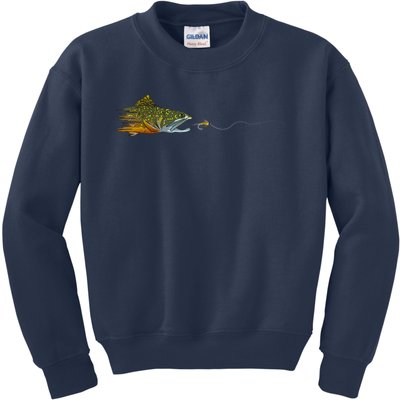 Fly Fishing Brook Trout Dry Fly Tying Fisherman Kids Sweatshirt