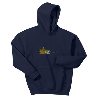 Fly Fishing Brook Trout Dry Fly Tying Fisherman Kids Hoodie