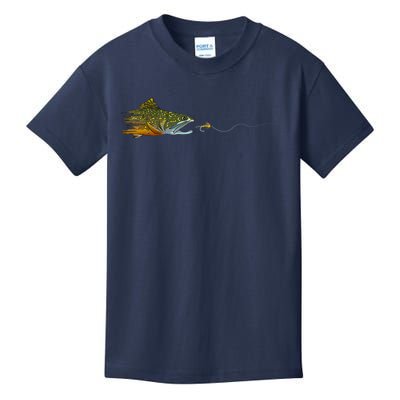 Fly Fishing Brook Trout Dry Fly Tying Fisherman Kids T-Shirt