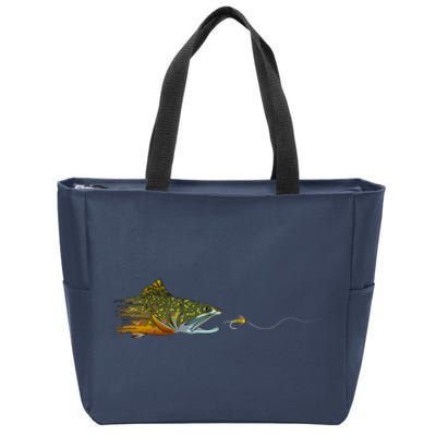 Fly Fishing Brook Trout Dry Fly Tying Fisherman Zip Tote Bag