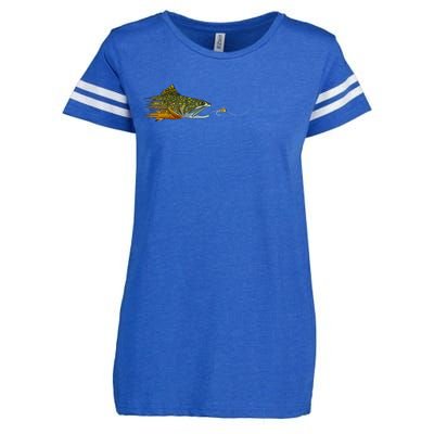 Fly Fishing Brook Trout Dry Fly Tying Fisherman Enza Ladies Jersey Football T-Shirt