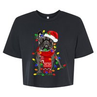 Funny French Bulldog Dog Tree Christmas Lights Xmas Pajama Bella+Canvas Jersey Crop Tee